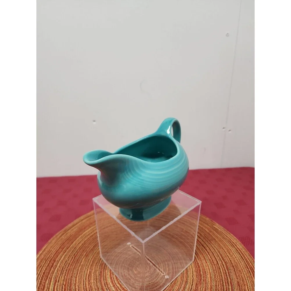 Vintage Fiesta Turquoise Gravy Boat Homer Laughlin 2005 Never Used Made In USA